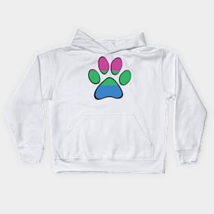 Polysexual Pride Paw Kids Hoodie